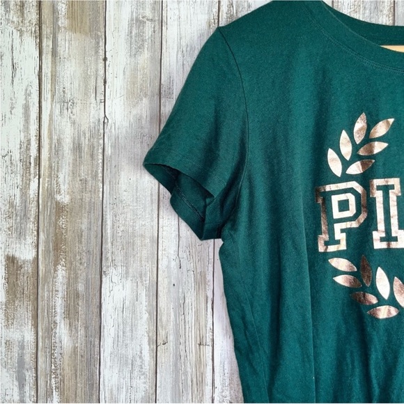 PINK Ivy Green & Gold Bling SS Tee - Picture 4 of 5